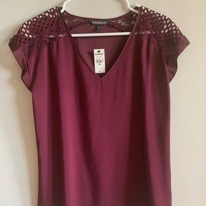 Express Satin Lace Detail Blouse.